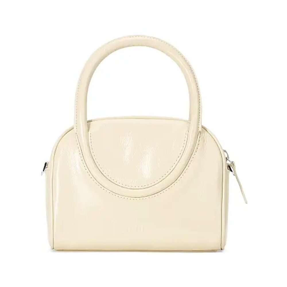STAUD Mini Maude Leather Bowler Bag in Cream NWT - Picture 6 of 11